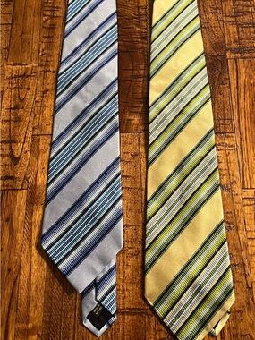 Banana Republic Men’s Tie Lot of 2 / 100% Silk Designer Neck Ties Classic Dress